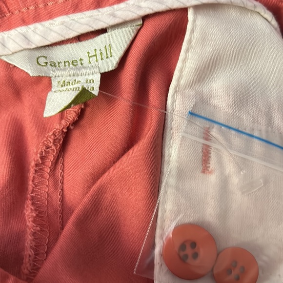 New Garnet Hill Rose Color Full Length Cotton Pants SZ 14 - Picture 6 of 10